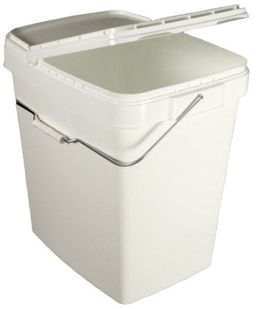 SQUARE BUCK WITH LID 31X30X40CM 25L WHT