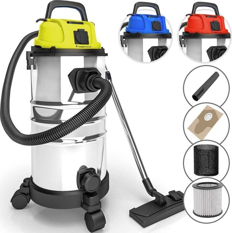 Odkurzacz przemysłowy Timbertech TIMBERTECH Odkurzacz przemysłowy 1300 W, 30 litrów, żółty