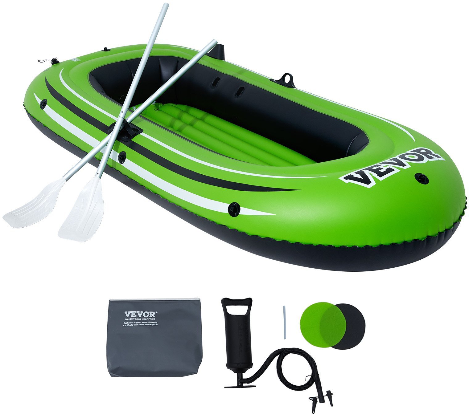 Ponton wędkarski dmuchany do pływania z wiosłami pompka 2 osobowy