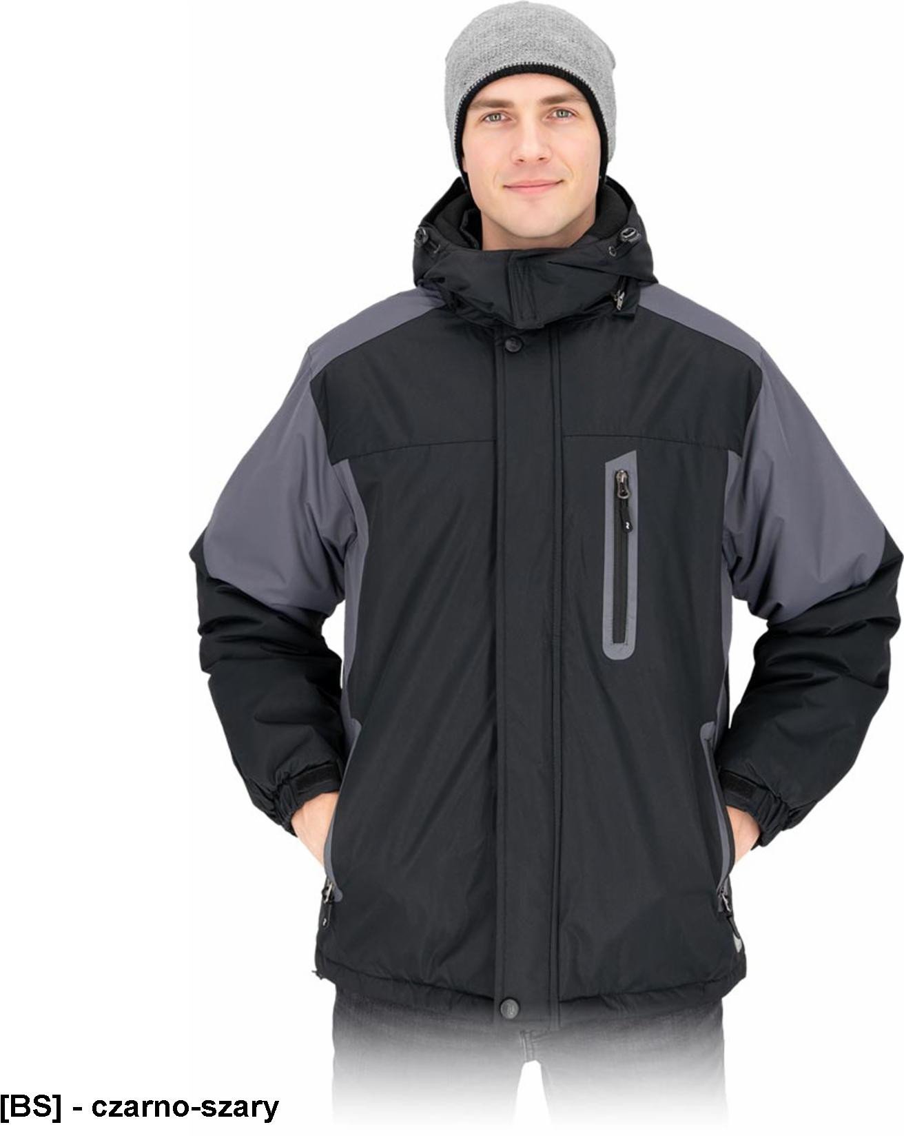 Kurtka męska Reis Kurtka ochronna ocieplana męska kaptur stójka zamek rzepy napy rękaw ściągacz wiele kieszeni tafta 210T MILTON L