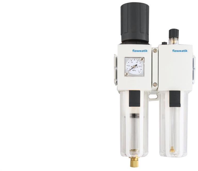 Blok przygotowania powietrza G 3/8 GW do 10 bar, regulacja 1,5-9 bar, 5 um