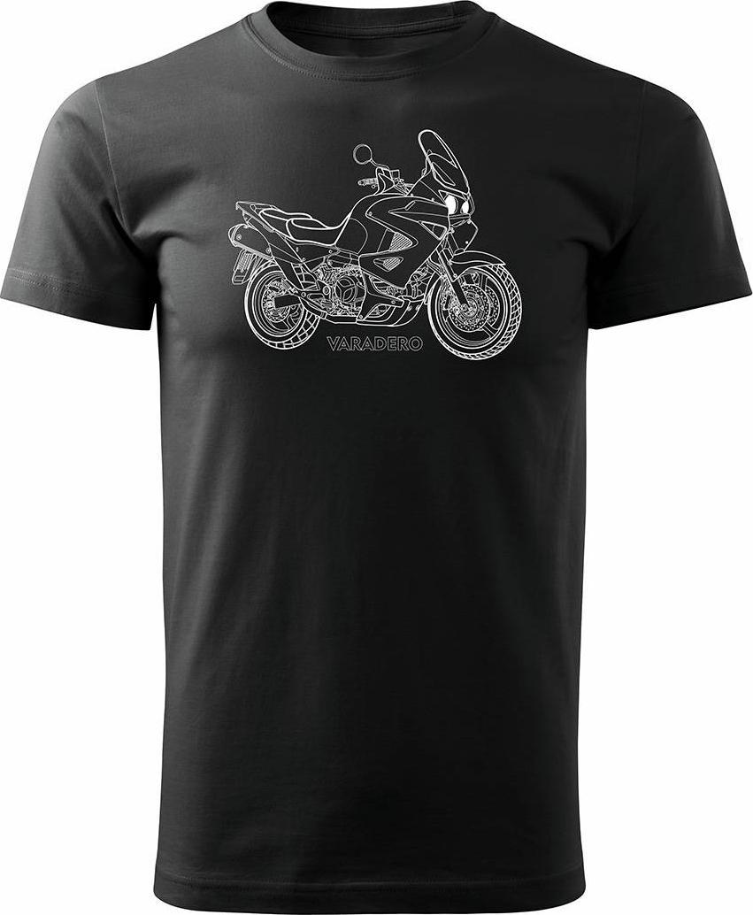 Topslang Koszulka motocyklowa z motocyklem Honda Varadero męska czarna REGULAR XL