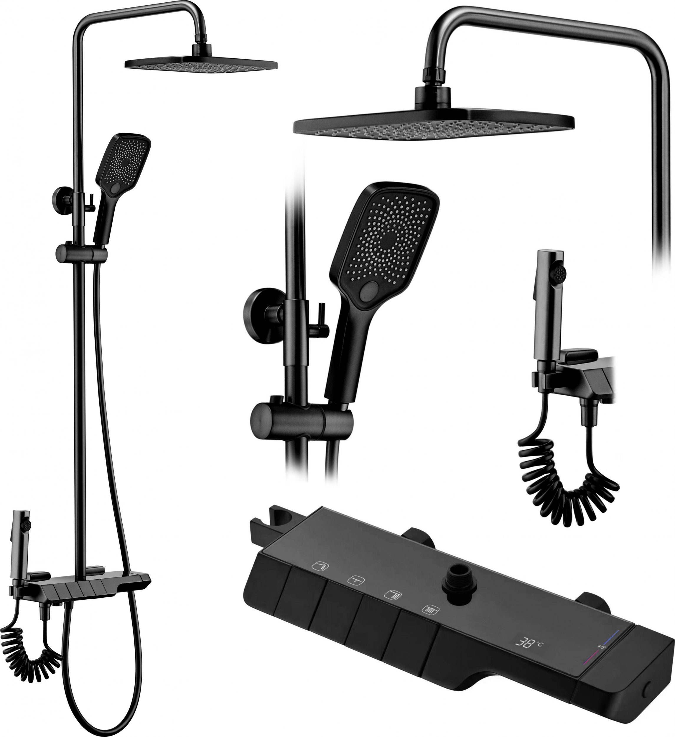 Rea Zestaw PRYSZNICOWY z Termostatem REA ROB Czarny