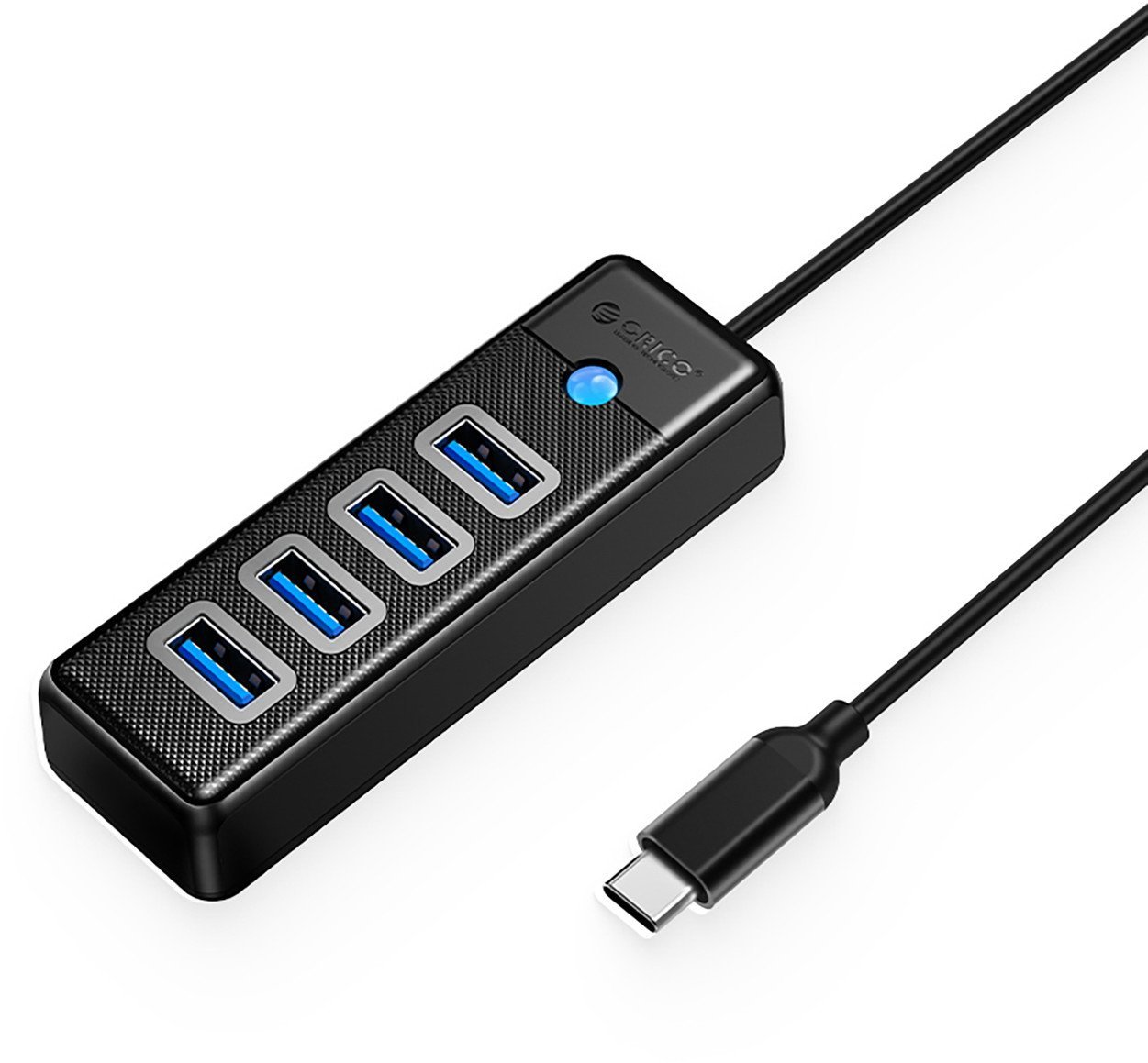 Hub rozdzielacz PW4U-C3 USB-C - 4x USB-A - czarny Hub rozdzielacz PW4U-C3 USB-C - 4x USB-A - czarny