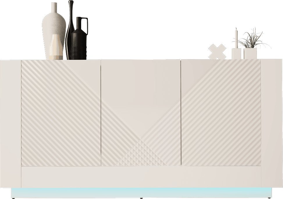 MEGSTYL KOMODA 160CM PASSION 2 Biały mat - Biały połysk