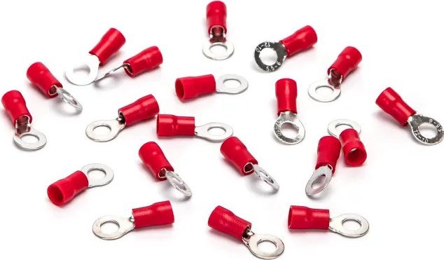 Aigostar Preizolowane zaciski tłoczone na zimno RV5.5-6 20 szt., czerwone Preizolowane zaciski tłoczone na zimno RV5.5-6 20 szt., czerwone