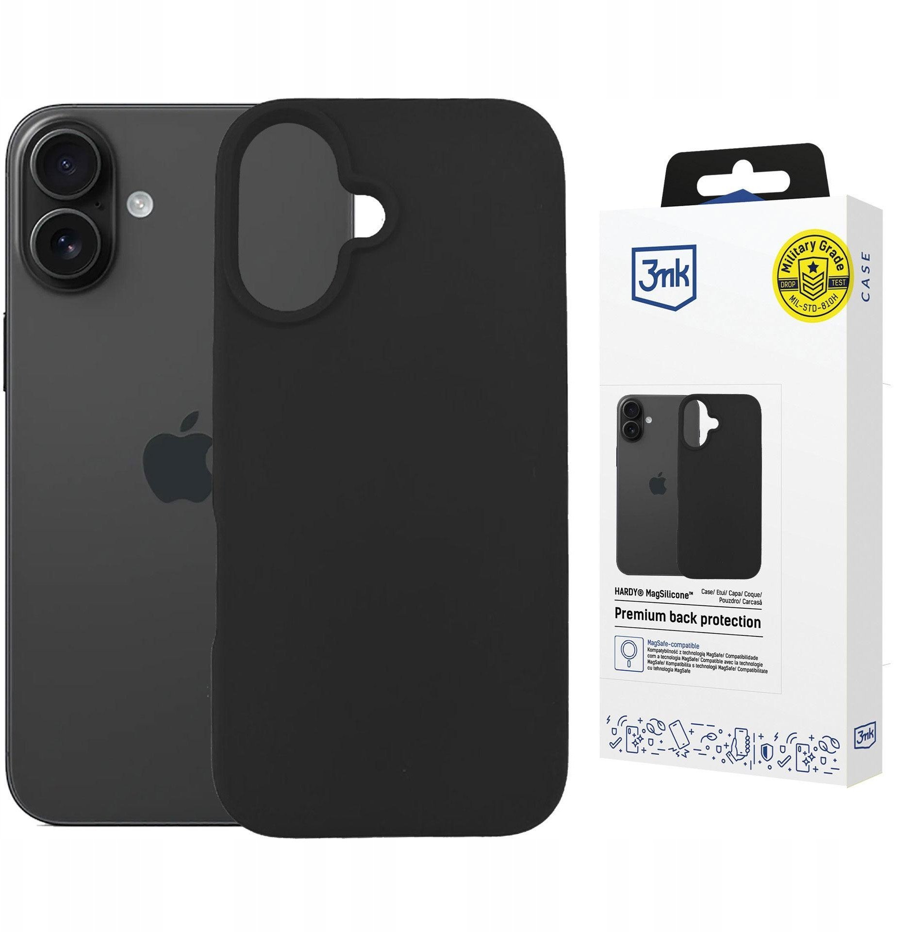 Etui 3MK Hardy MagSilicone do Apple iPhone 16 grafitowy