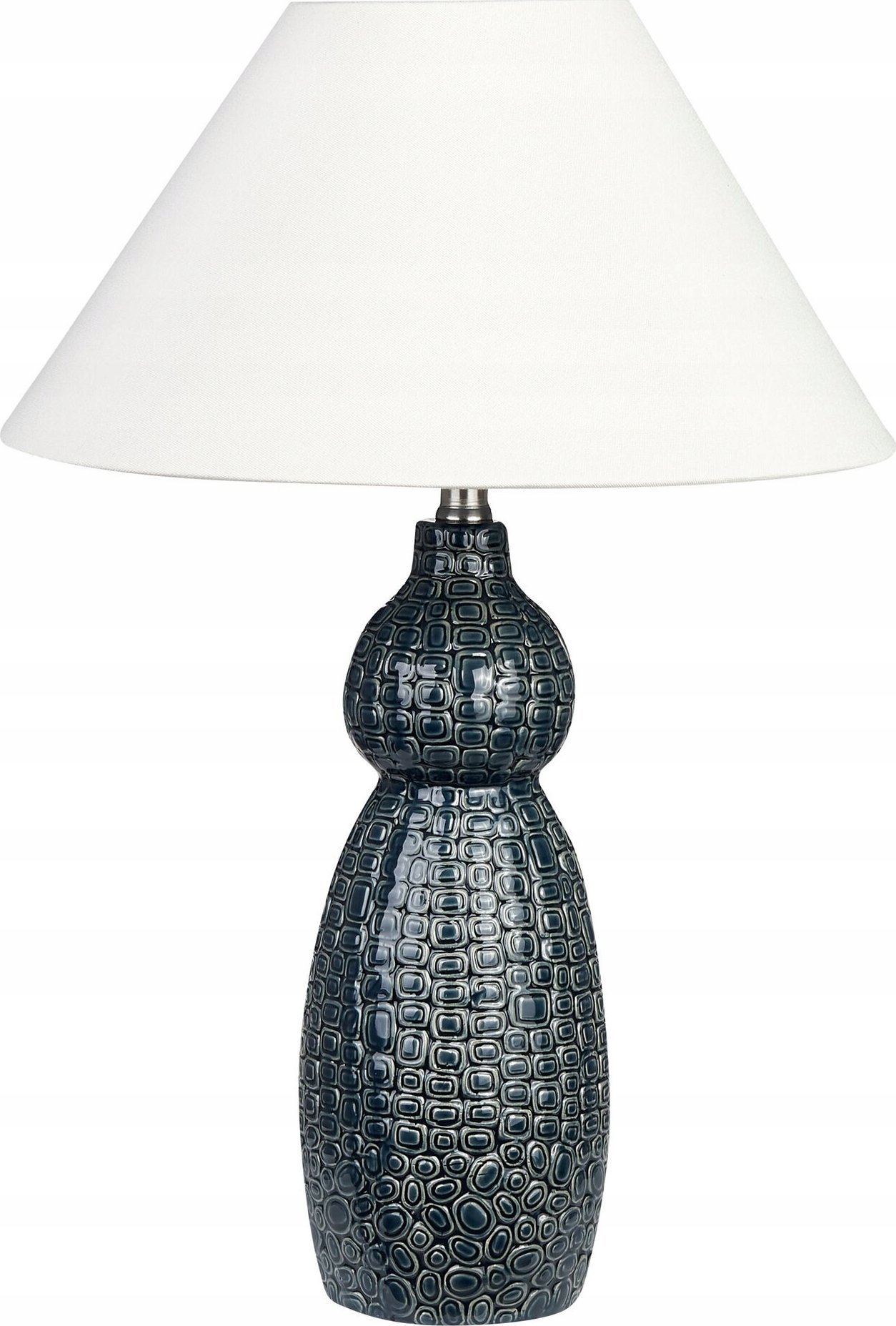 Beliani Lampa stołowa ceramiczna ciemnoniebieski z białym MATINA