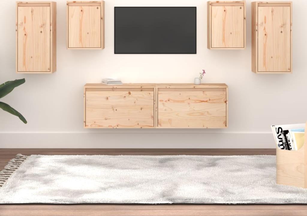 vidaXL vidaXL Szafki pod TV, 6 szt., lite drewno sosnowe