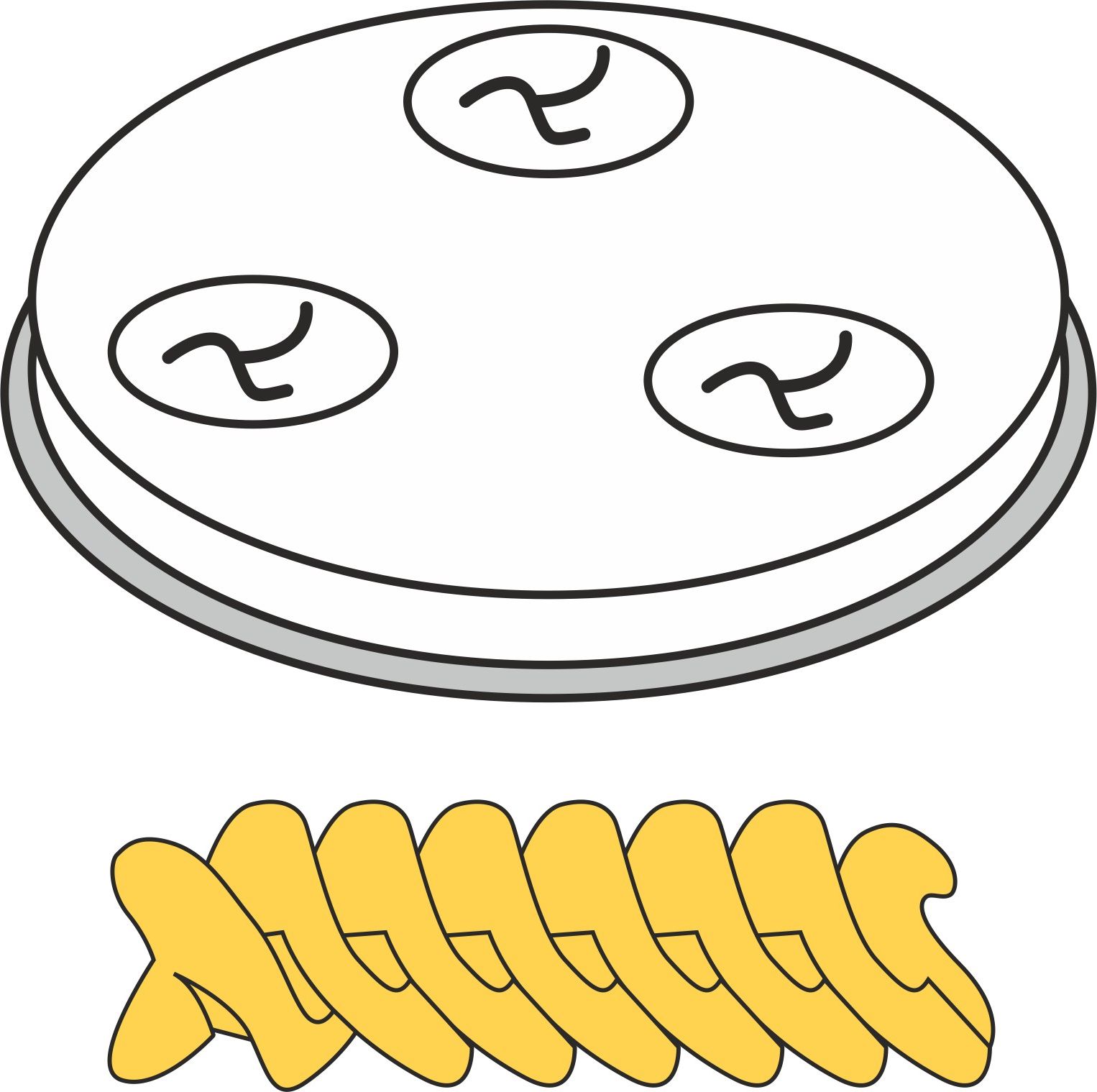 Hendi Końcówka sitko do wyrobu makaronu FUSILLI świderki 5 otworów śr. 9 mm MPF2.5/4 - Hendi 229361 Końcówka sitko do wyrobu makaronu FUSILLI świderki