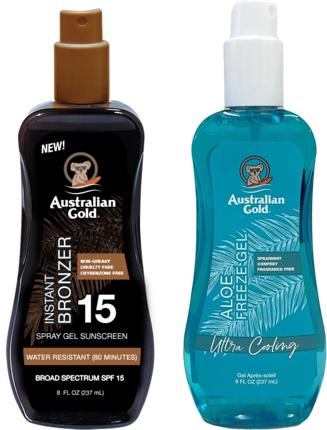 Australian Gold Żel W Sprayu Z Bronzerem SPF15 + Aloe Freeze Gel