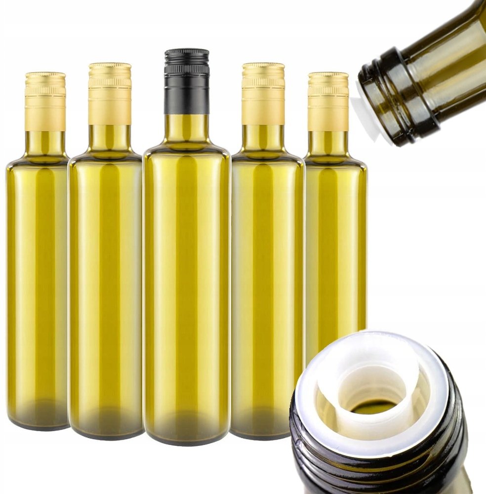 50x Butelki DORICA OLIWKOWA 500ml na oliwę z DOZOWNIKIEM
