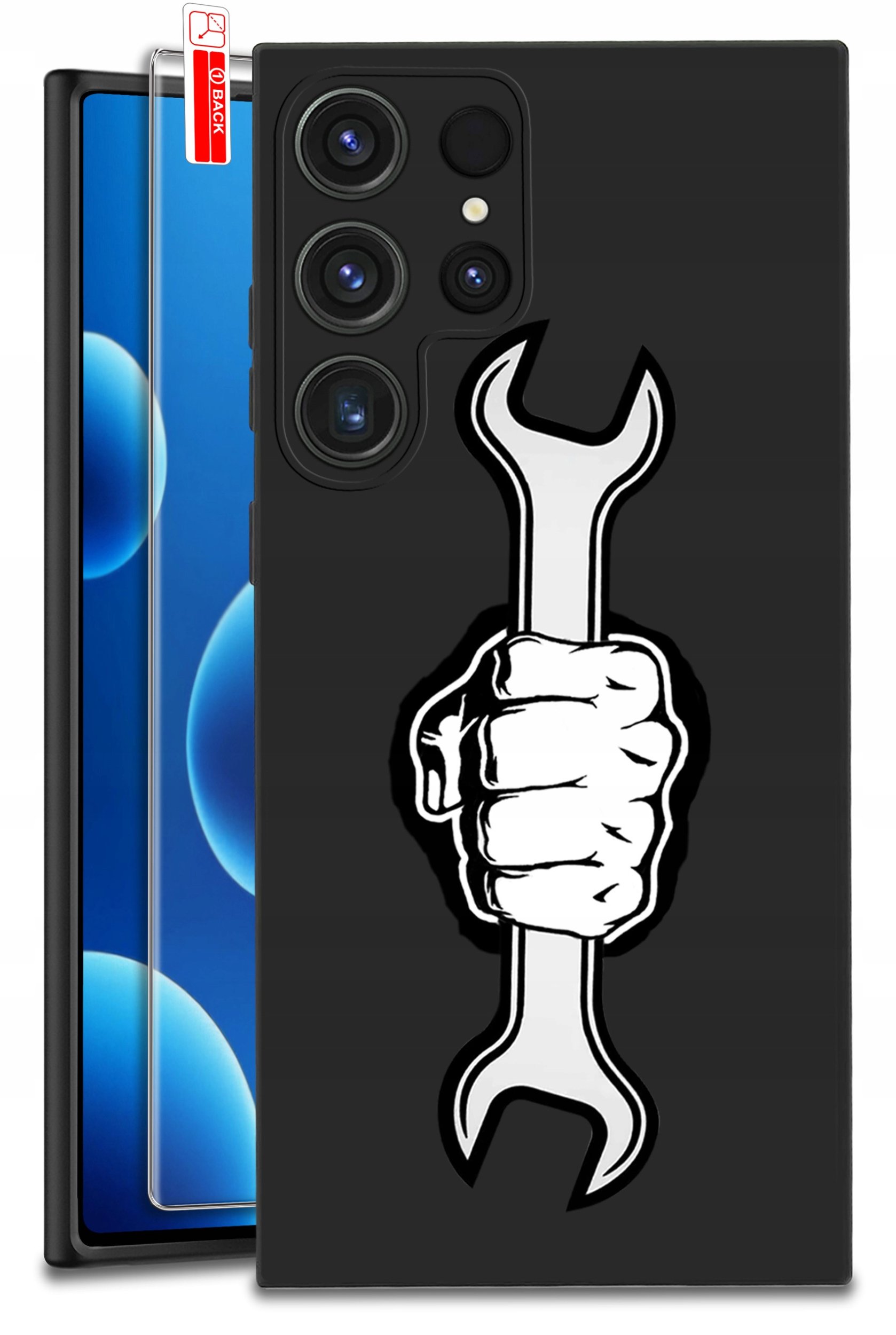 ETUI do Samsung Galaxy S25 Ultra WZORY | SILIKONOWE MATT CASE + SZKŁO 9H