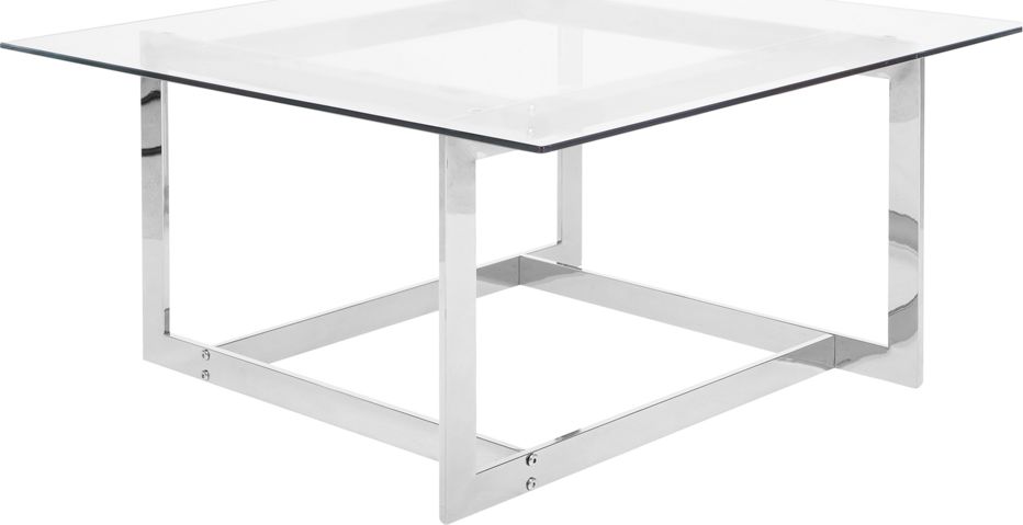 Beliani Stolik kawowy szklany srebrny CRYSTAL