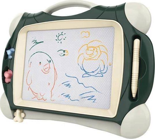 Znikopis Tablica Magnetyczna Kolorowa + 2 Stempelki Zielony