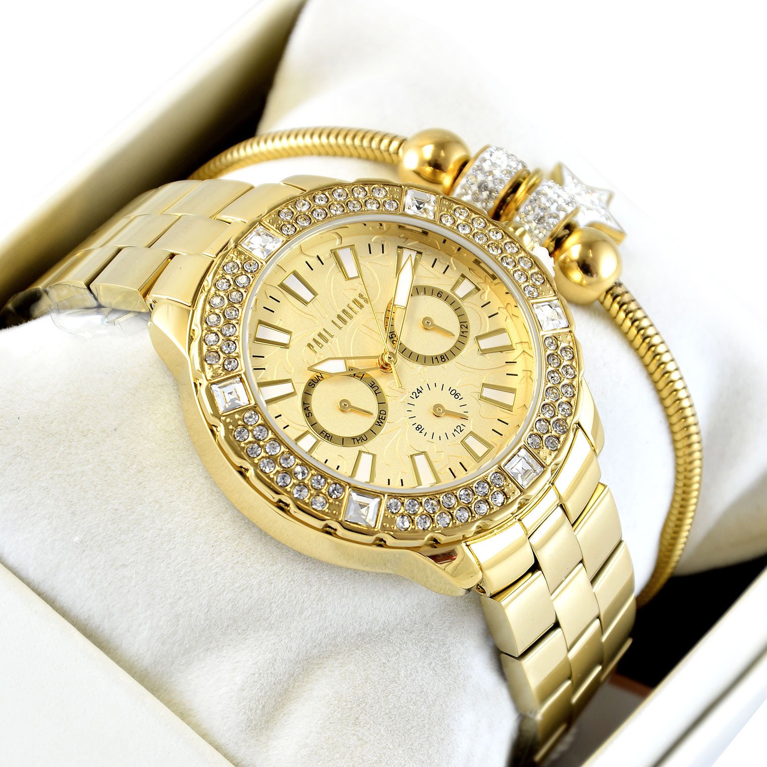 Zestaw damski zegarek Paul Lorens - NAOMI - złoty zt 8527B3-4D1 + bransoletka