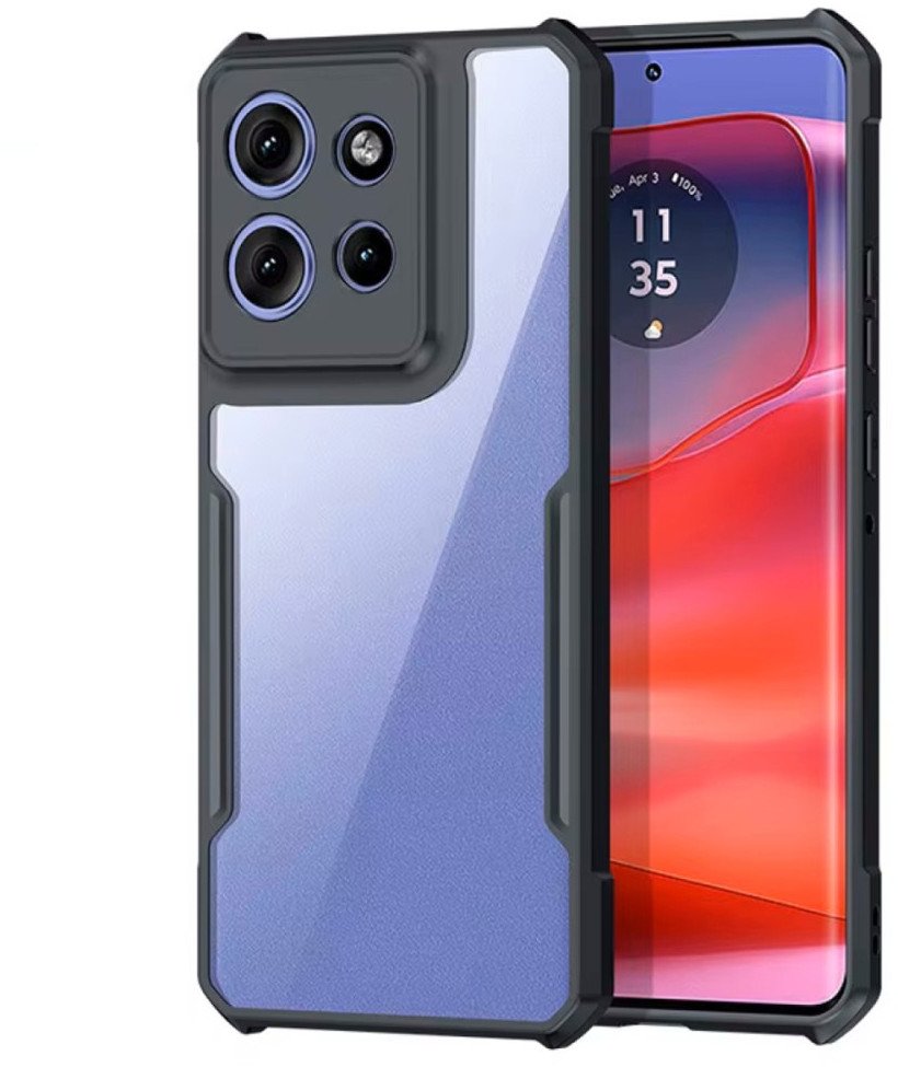 Etui pancerne Supero Corner-X do Motorola Edge 50 Neo, przezroczysto-czarne