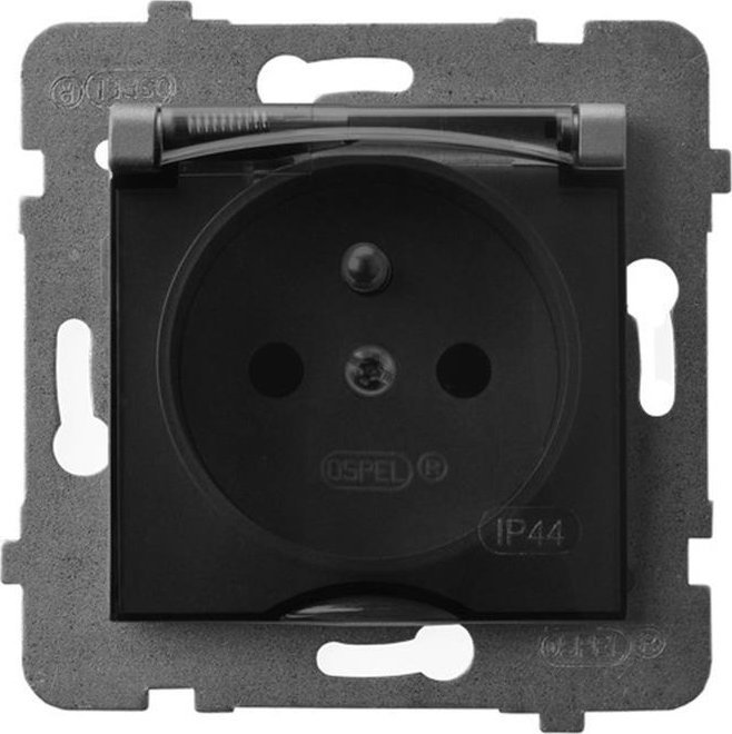 Ospel Aria szary mat - gniazdo bryzgoszczelne GPH-1UZ/m/70/d