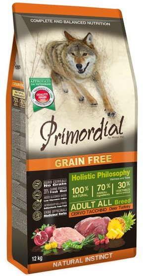 Primordial Primordial Dog Grain Free Adult Deer & Turkey 12kg