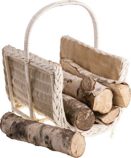 WickerPL Wiklinowy Kosz Ekskluzywny Wybielany z Obszyciem Jutowym 46x32 H36 cm