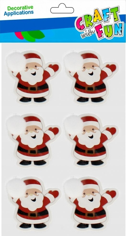 Craft with Fun OZDOBA BN NAKLEJKI MIKOLAJ 6SZT CF PBH 12/288