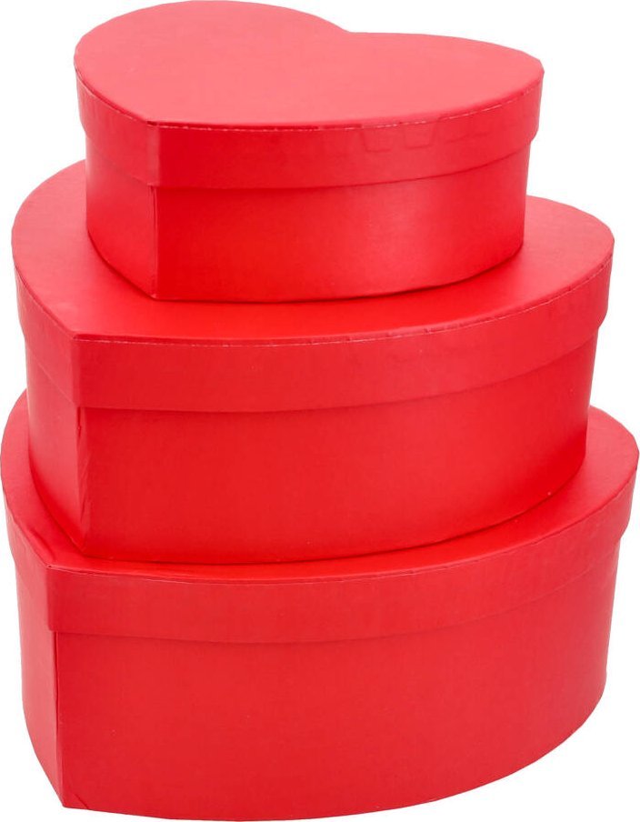 FLOWERBOX pudełko na KWIATY PREZENTY ozdobne SERCE 3szt MIX rozmiarów box