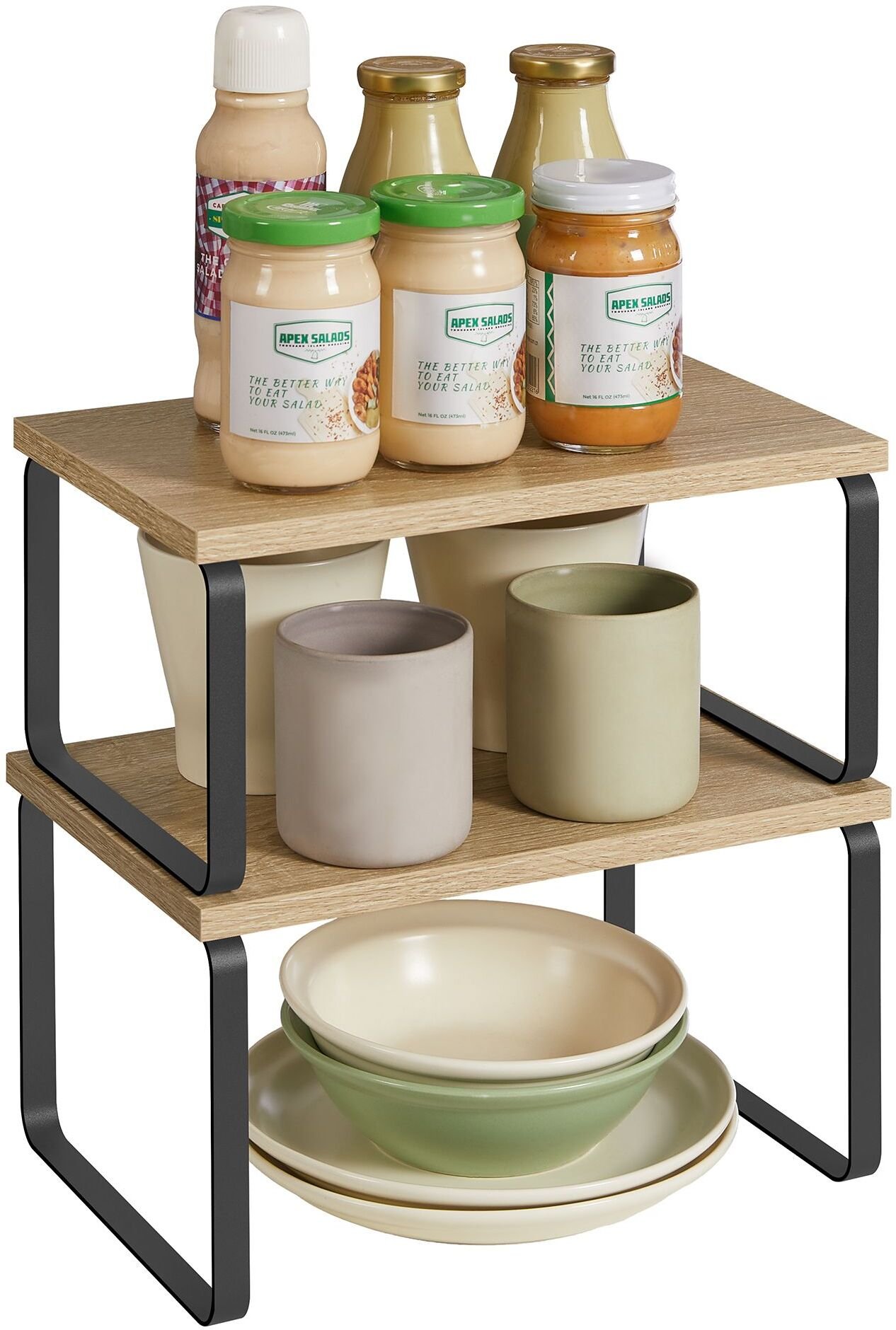 OSKAR Półki kuchenne dąb sonoma, czarny 2 szt. organizer do spiżarni