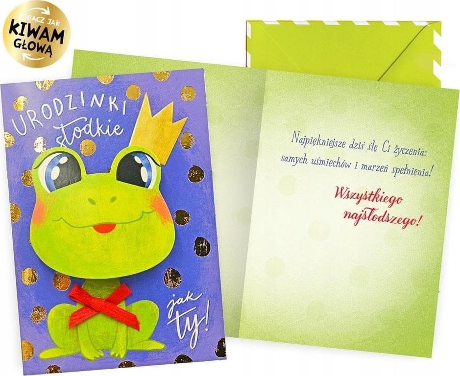 Teka Karnet B6 Urodziny żabka