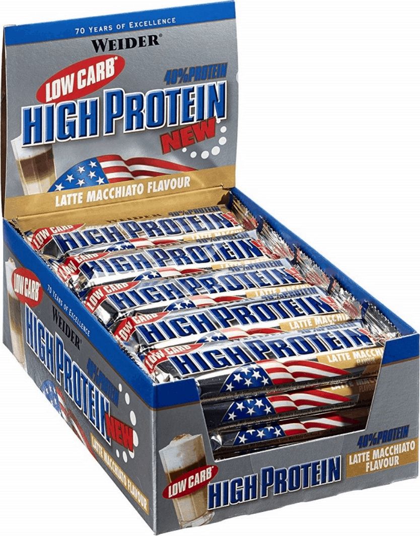 Weider Baton proteinowy Low Carb High Protein Bar 24 x 50g karmel