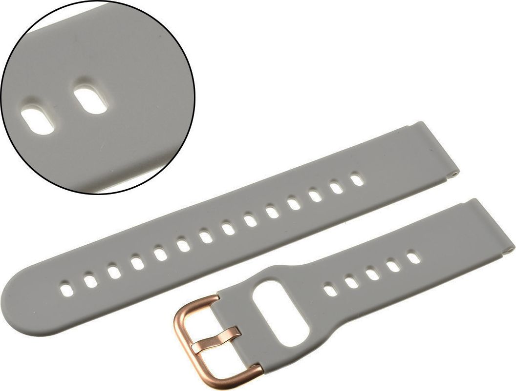 AlleTime Pasek uniwersalny 18 mm silikonowy ciemnoszary + teleskopy