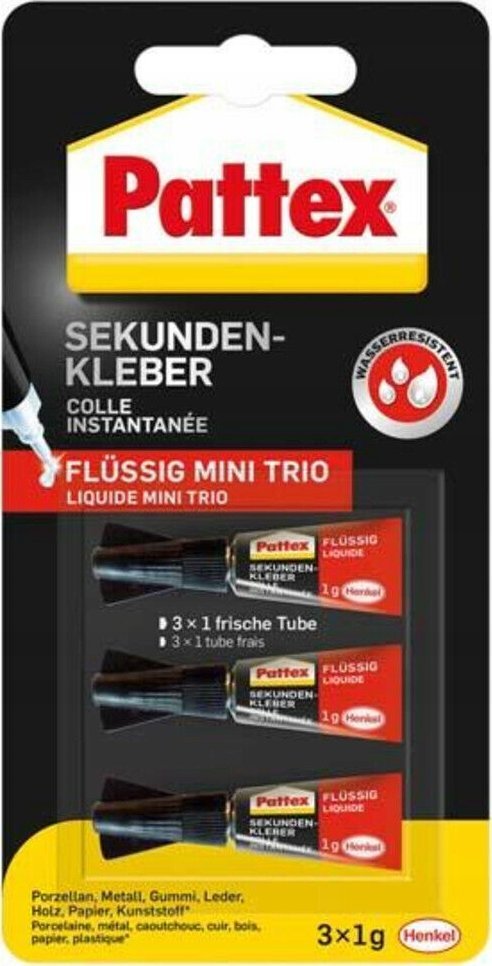 Pistolet do kleju Pattex Pattex Sekundenkleber Mini Trio, 3x1g