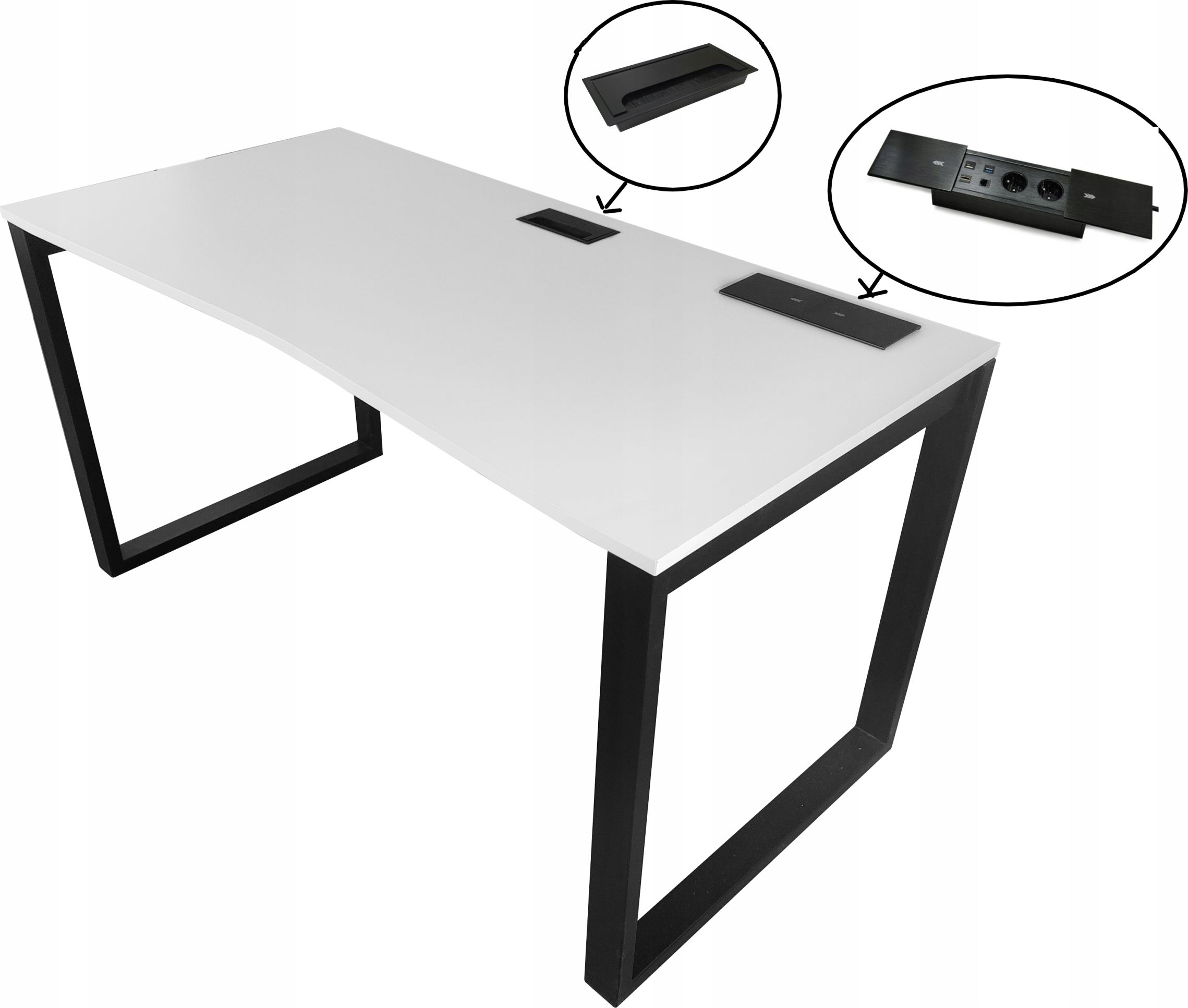 Biurko Zdesk AB-LTB-GN/B Czarno-Białe 137.5 cm x 67.5 cm