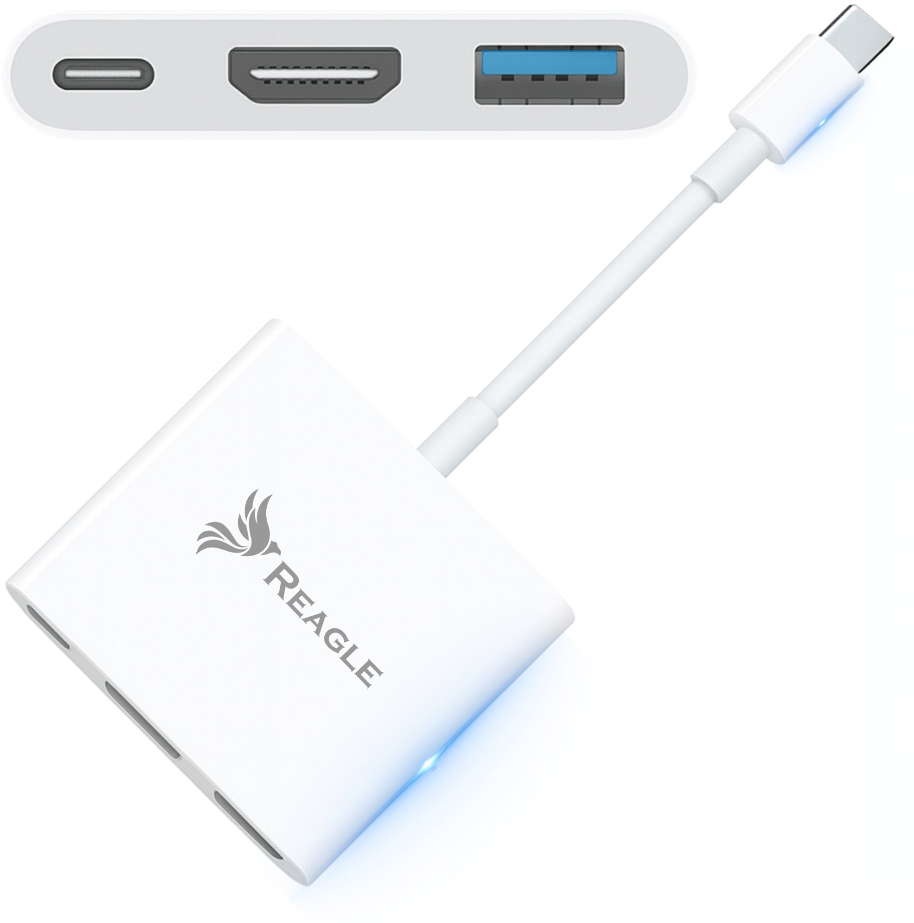 Adapter USB Reagle ADAPTER PRZEJŚCIÓWKA USB C MHL HDMI 4K 60Hz DO MACBOOK THUNDERBOLT AV PD 100W