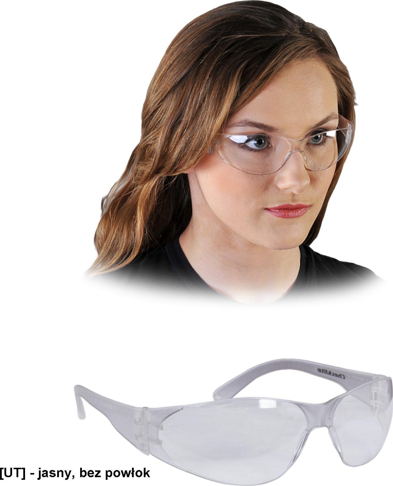 R.E.I.S. MCR-CHECKLITE - OKULARY OCHRONNE - transparentny