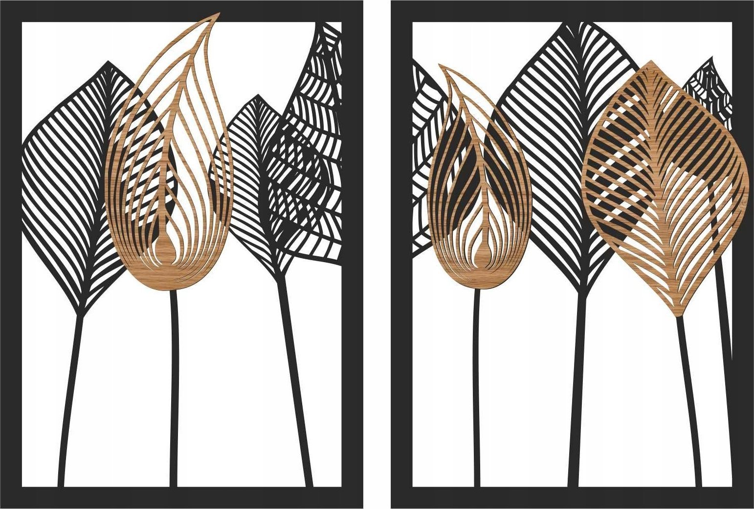 details panel dekoracyjny obraz ażur liście dekor Dyptyk