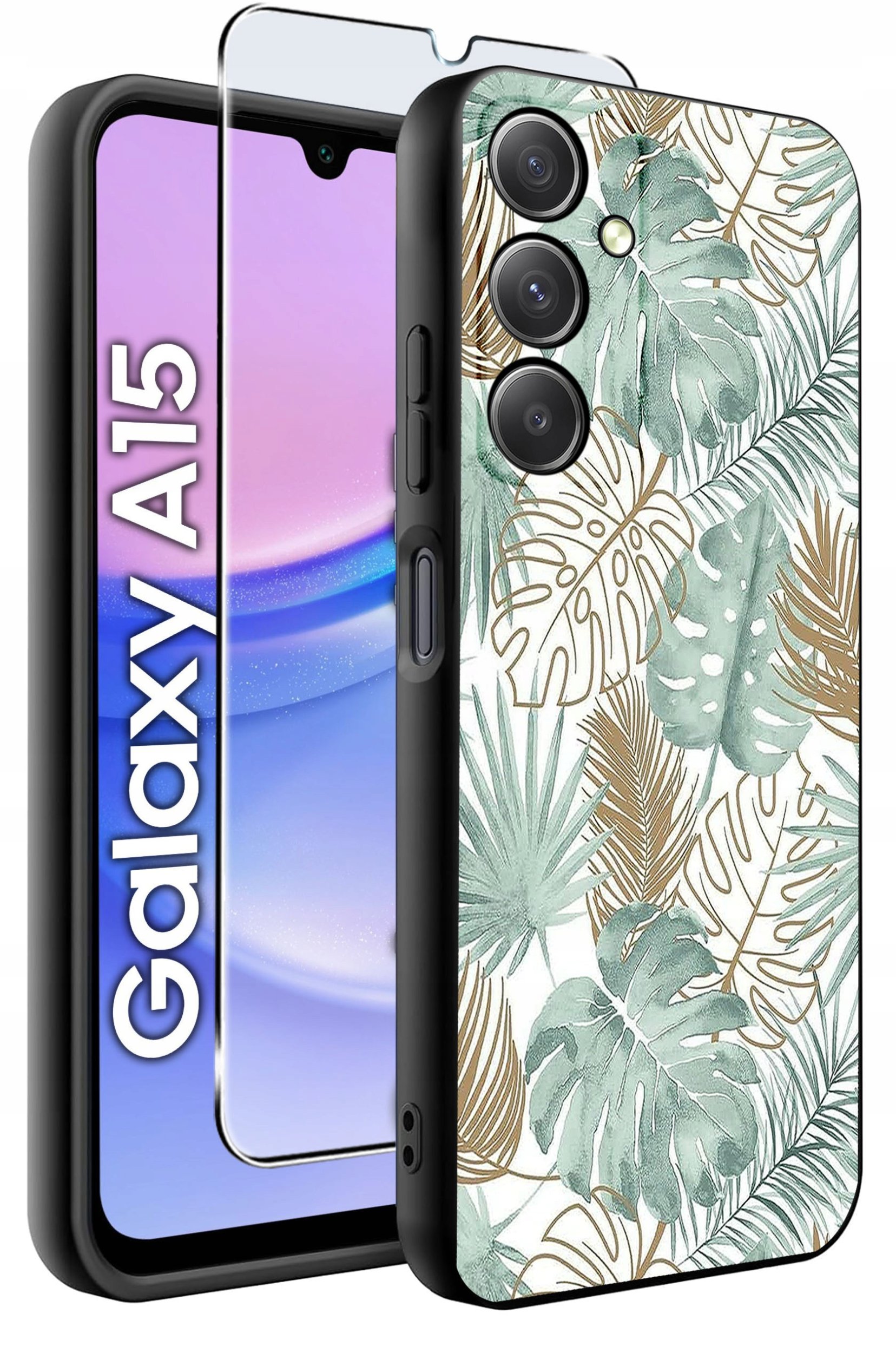 krainaGSM ETUI do Samsung A15 4G | 15 5G SILIKONOWE MATT CASE + SZKŁO 9H