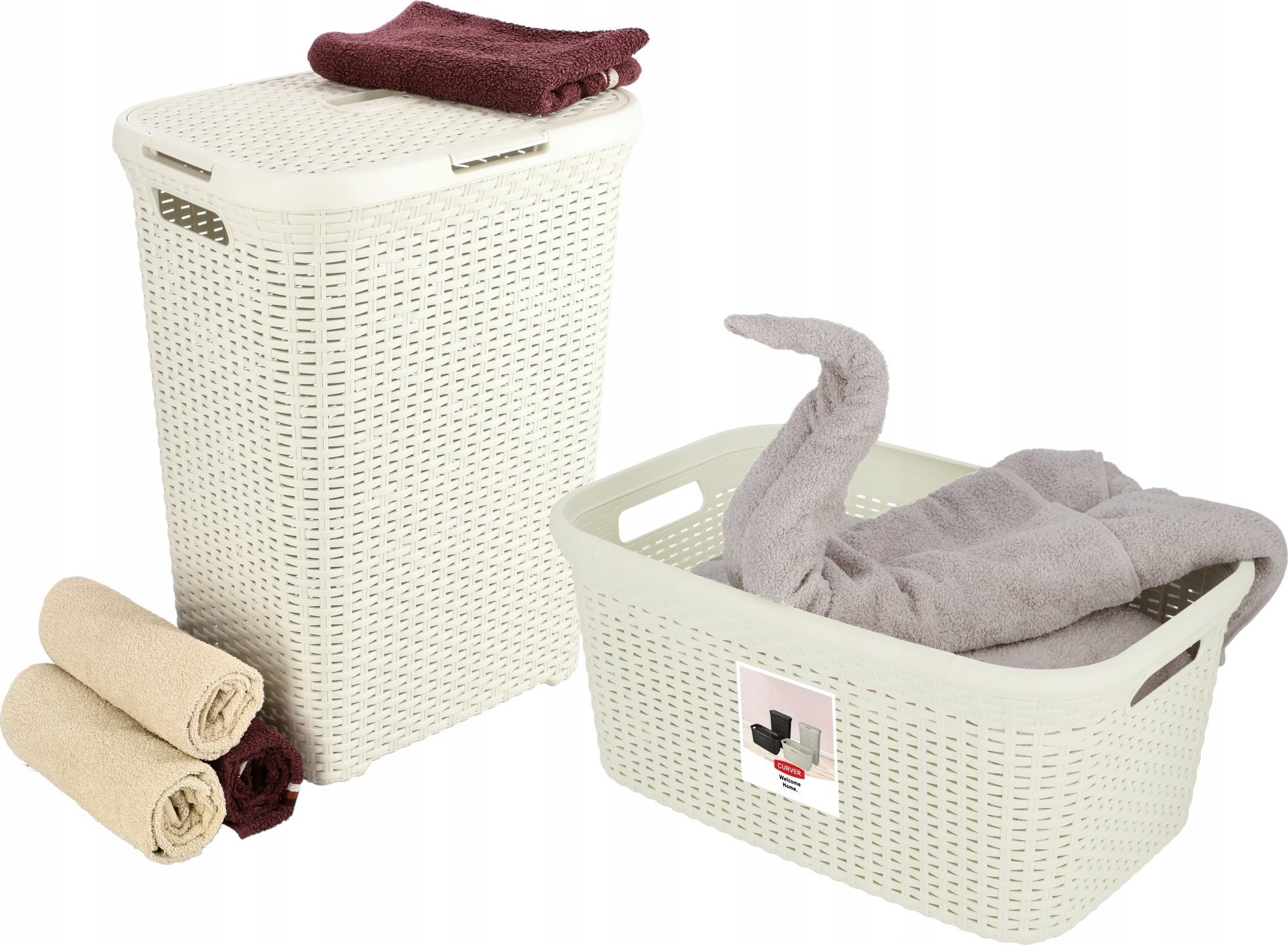 Kosz na pranie Kadax Curver 189207 kosz na bieliznę Natural Style, 60L