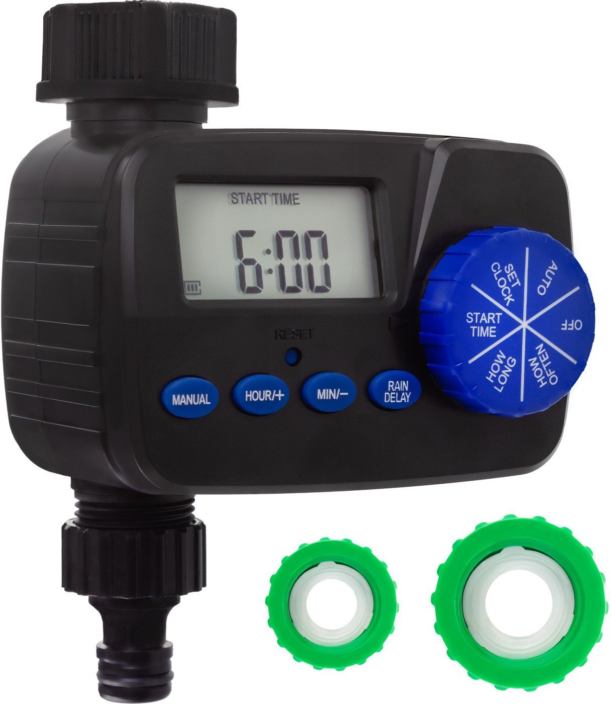 Elektroniczny sterownik nawadniania GreenBlue, programator, zasilanie 2x1,5V AA, GB390