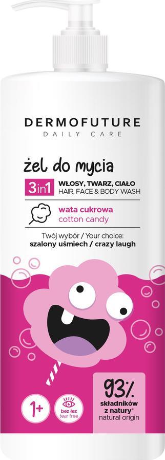 Dermofuture Precision Dermofuture Daily Care Kids Żel 3in1 do mycia twarzy,ciała i włosów Wata Cukrowa 500ml