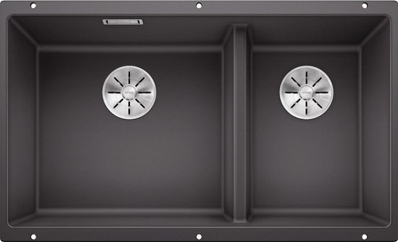 Zlewozmywak Blanco Subline 430/270-U Silgranit szarość skały z korkiem InFino, komora z lewej (523152)