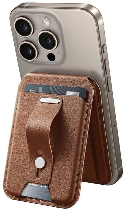 Portfel magnetyczny z funkcją podstawki ESR (brązowy)