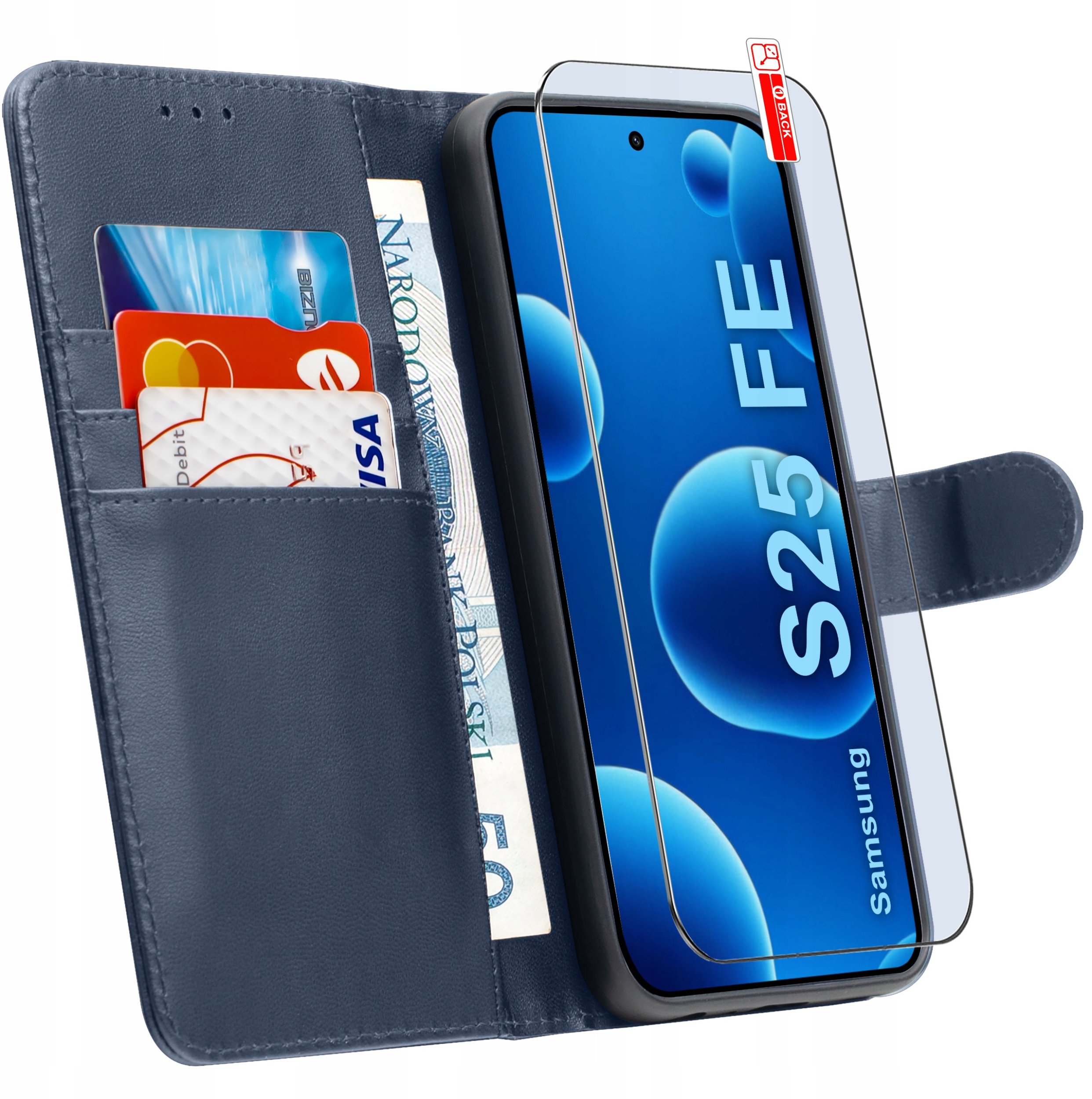 ETUI z klapką do Samsung S25 FE Zamykane Magnetyczne + SZKŁO