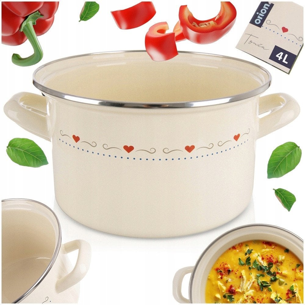 Garnek emaliowany kremowy TONCA 22 cm, 4 l