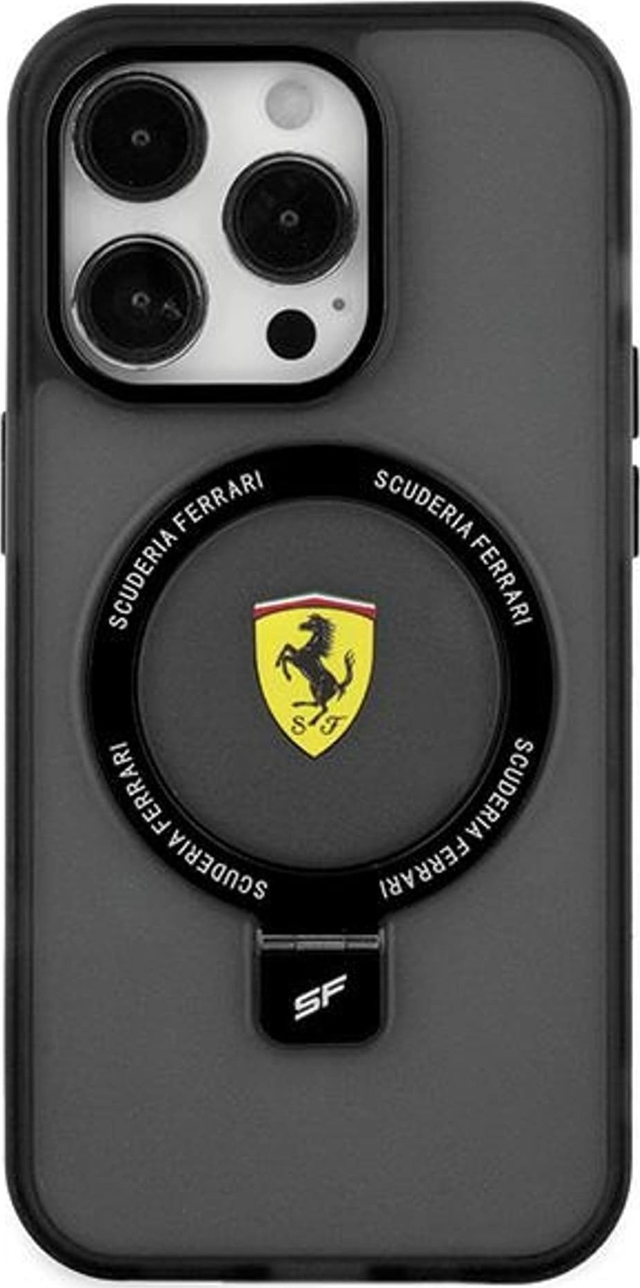 Ferrari Ferrari FEHMP15SUSCAK iPhone 15 / 14 / 13 6.1" czarny/black hardcase Ring Stand 2023 Collection MagSafe