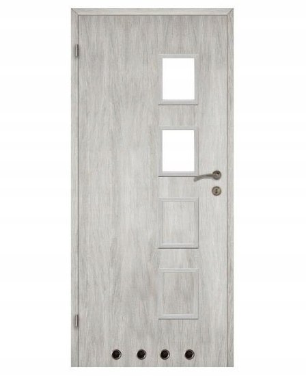 Drzwi wewnętrzne 60 cm lewe 2/4 dąb bielony lakierowany Alba VOSTER