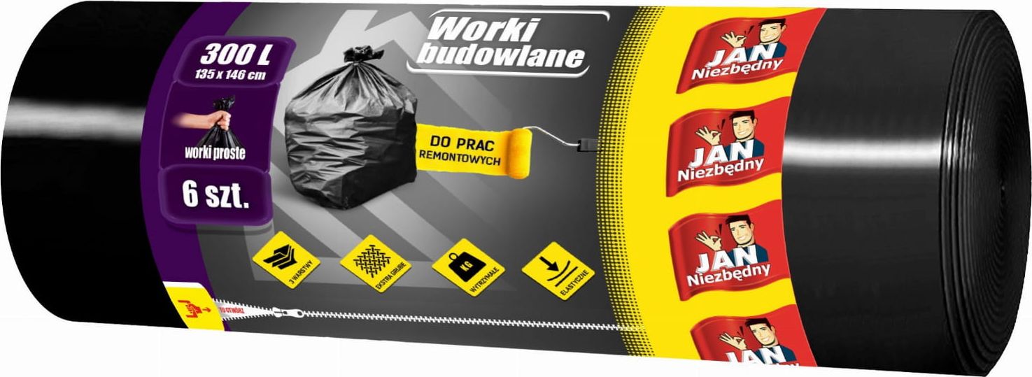 JAN Niezbędny Sarantis Jan Niezbędny Worki budowlane proste 300L 1op.-6szt
