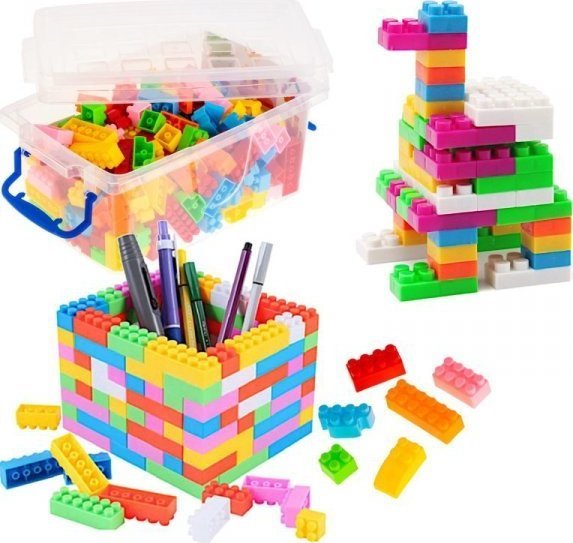 Klocki przestrzenne cegły edukacyjne BOX 240el małe