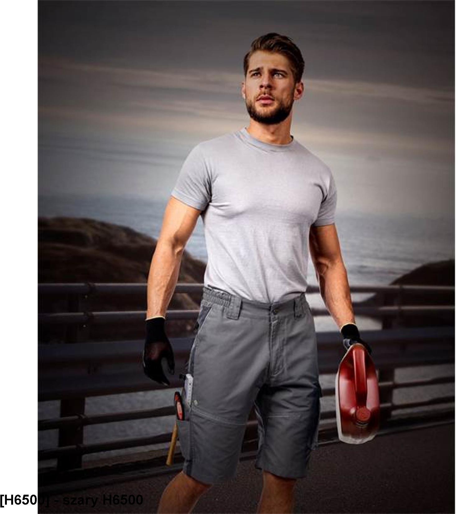 ARDON URBAN szorty spodenki 65 % poliester, 35 % bawełna, canvas, ok. 270 g/m2 Tabiflex - stretch, 10 kieszeni na - szary H6500 54