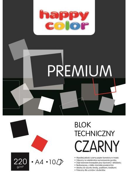 Happy Color Blok techniczny A4 10k czarny
