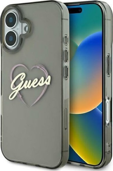 Guess GUHCP16MHCHGSPK iPhone 16 Plus 6.7" czarny/black hardcase IML Heart